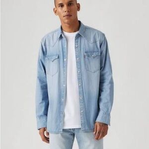 Levi’s Men’s Long Sleeve Western Denim Button Up Shirt